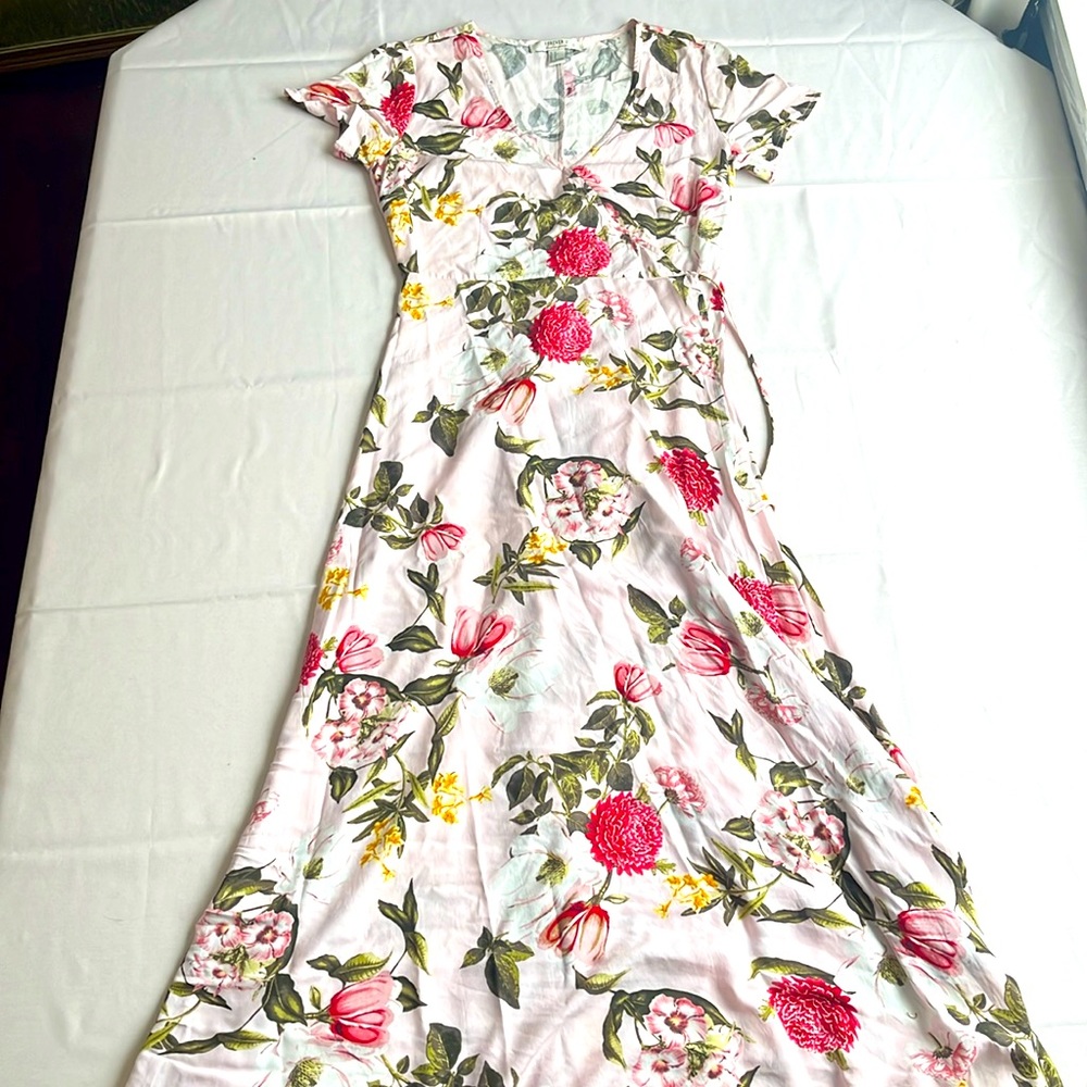 Long Floral Wrap Maxi Dress
